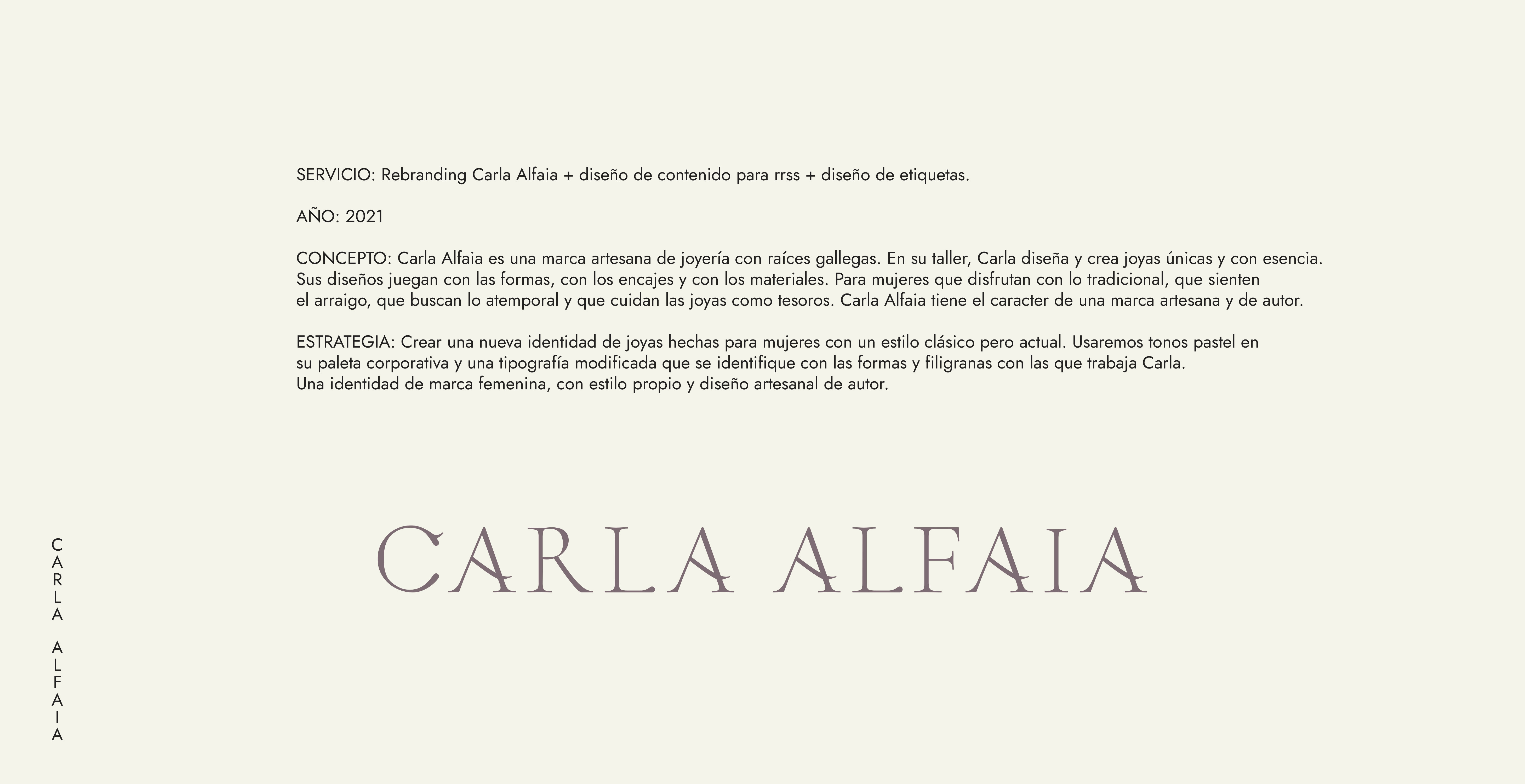 Rebranding y packaging Carla Alfaia